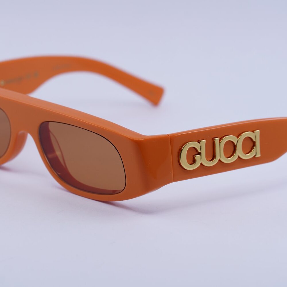 🕶️ New Gucci GG1771S 007 Sunglasses - Shiny Orange Frame, Brown Lenses - Picture 8 of 10